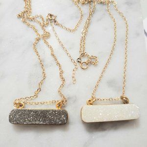 NATURAL DRUZY with Gold Filled Chain